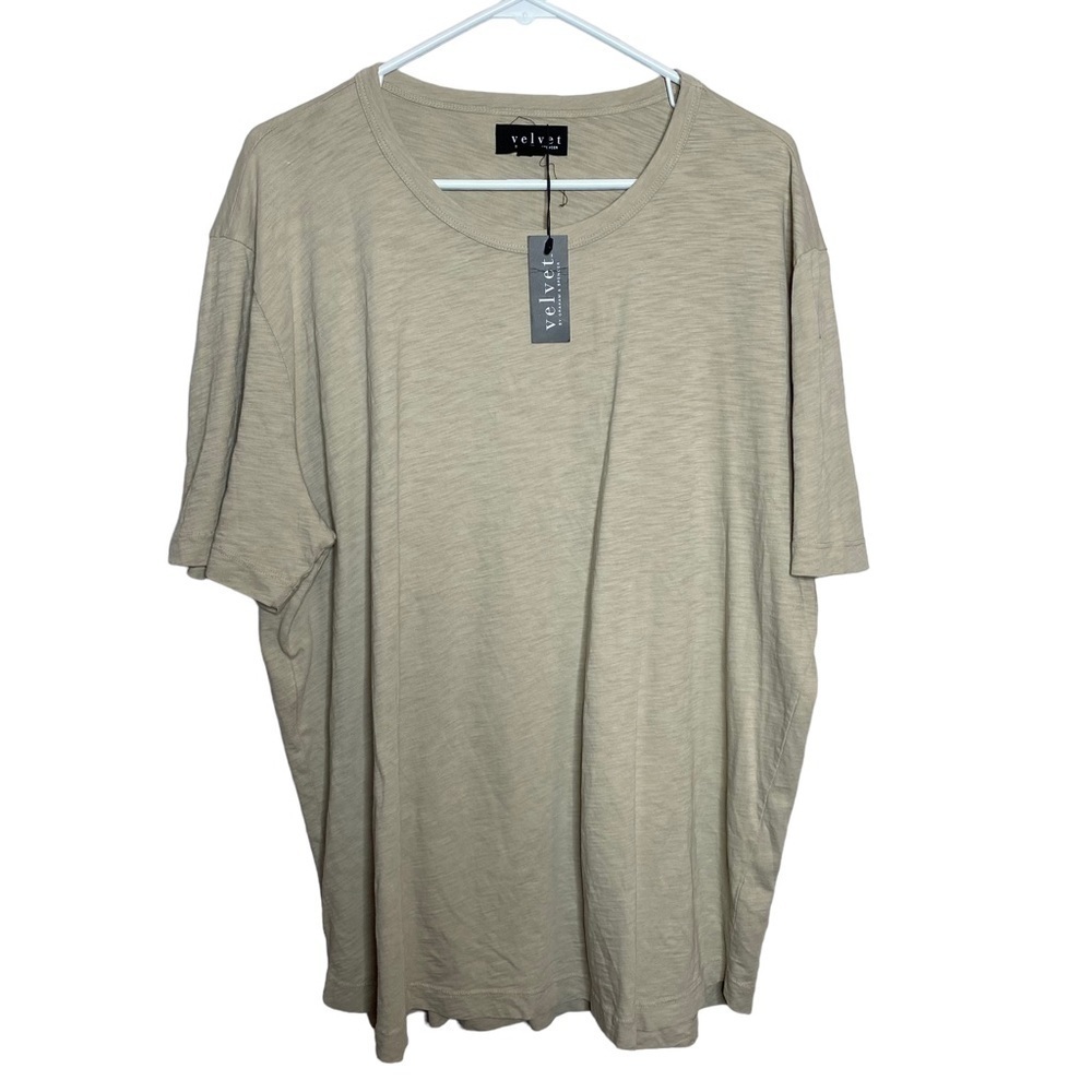 VELVET by Graham & Spencer Beige Cotton T-shirt Size XXL NWT